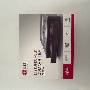LG GH24 DVD Writer - Black and Red